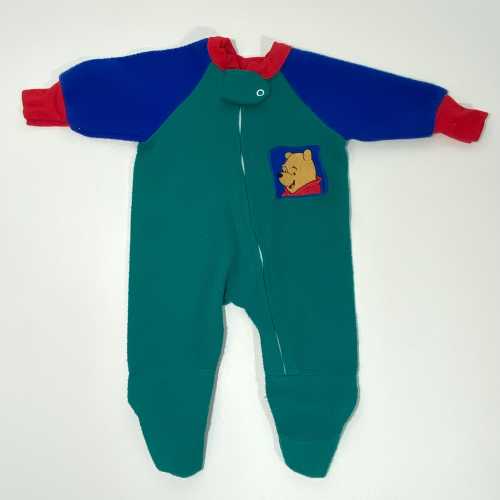 Vintage 90’s Winnie the Pooh Colorblock Sleeper 6 Months - Vintage Footie Jammies - Vintage Baby Sleeper - Vintage Pooh Sleeper
