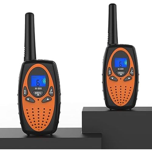Walkie Talkies Long Range, M880 FRS Two Way Radio for Adults with Mic LCD Screen/Resistance Wakie-Talkies with Noise Cancelling for Men Women Outdoor Adventures Cruise Ship (Red and Violet)