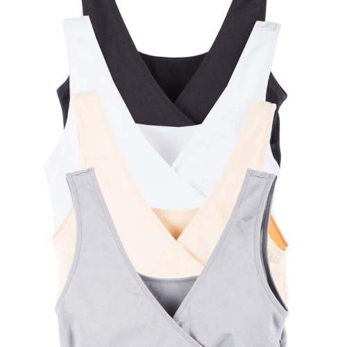 Caramel Cantina Nursing Bra Sleep Bralette Criss Cross Front Wide Straps Maternity