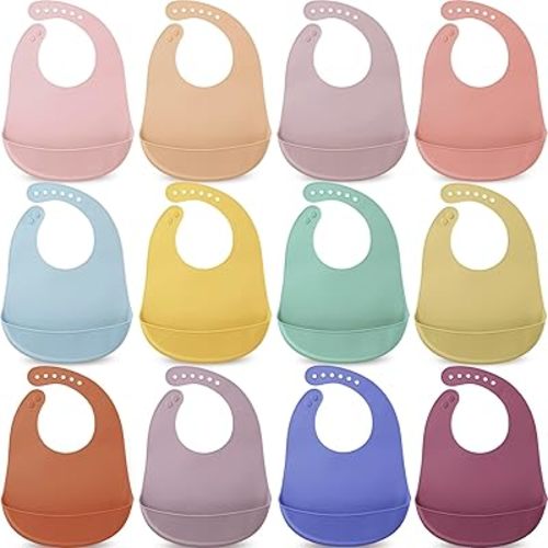 Mepase Silicone Bibs Waterproof Silicone Baby Bibs Soft Adjustable Baby Feeding Unisex Kid Eating Supplies