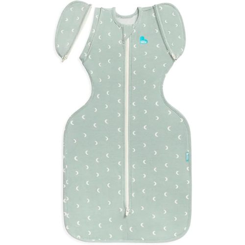 Love to Dream Swaddle Up Transition Bag Original, Arms Up Position, Light and Ultra Breathable Cotton - Sleep Bag - 1.0 TOG - (20-24°C) Ideal for Moderate Temps (Moon Olive, Large, 8.5–11kg)