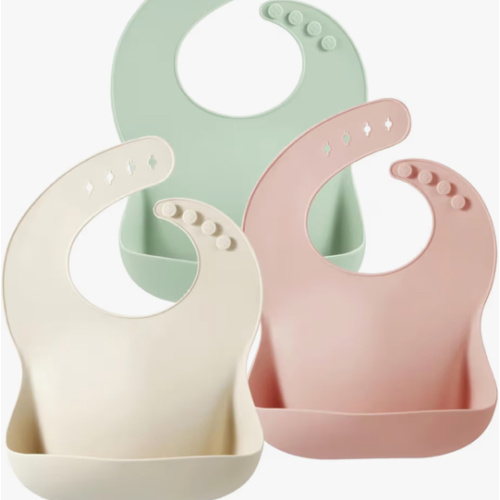 PandaEar Set of 3 Silicone Baby Bibs Waterproof, Soft, Unisex, 10-72 Months