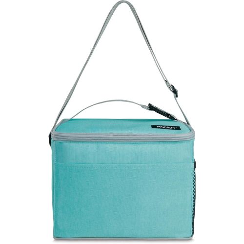 PackIt(R) Freezable Lunch Cooler, Soft Mint, Built with EcoFreeze(R) Technology, Fully Freezable, Collapsible, Reusable, Mesh Side Pocket, Top Handle, Multi-Use Lunch Box, Cooler