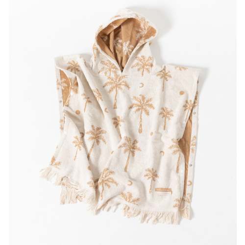 Oasis Palm Poncho Tassel Towel | Bamboo | Cream and Tan – Bam Loves Boo