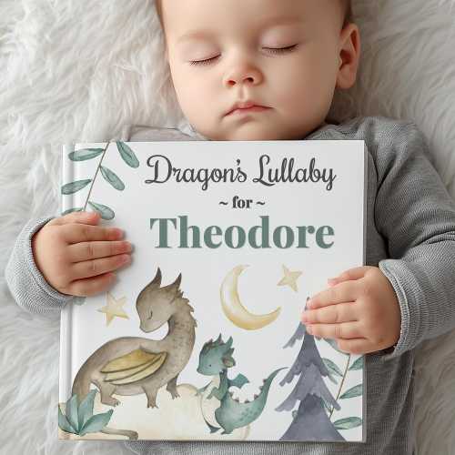 Personalized Dragons Book With Name, Custom Lullaby Storybook For Toddlers, Baby Keepsake Gift, Baby Shower Present for Boy