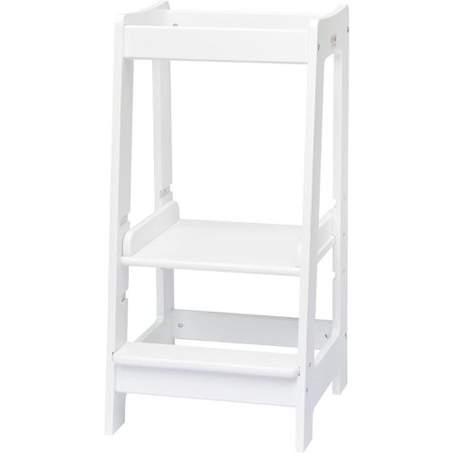Stepup Baby Toddler Step Stool - Adjustable Height Kids Helper Step Stool, Durable, Non-Slip and Bathroom Sink, Platform for Kitchen, Toddler Tower for Exploration and Growth - White