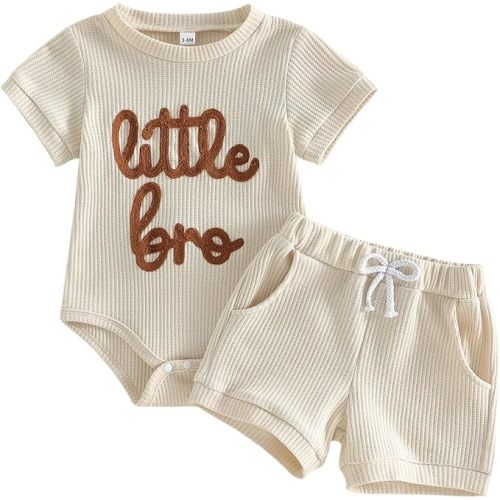 Baby Boy Summer Clothes Little Brother Newborn Outfit Short Sleeve Romper Casual Shorts Set 0 3 6 12 Months