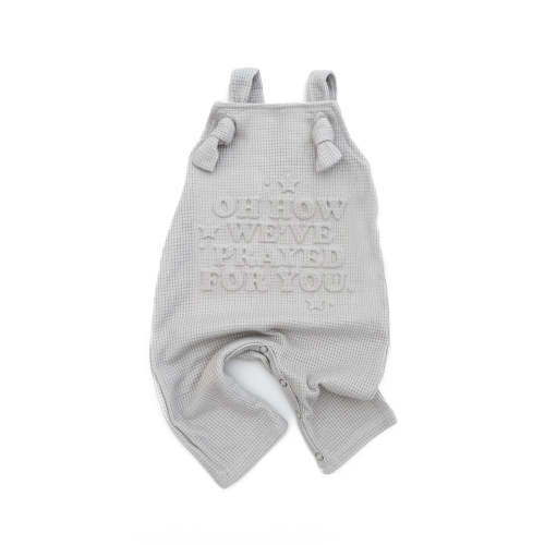 Oh How We&#39;ve Prayed For You Knotted Waffle Overalls