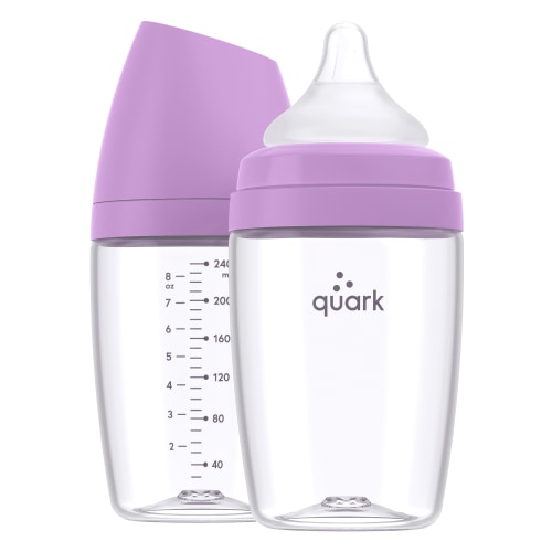 Quark BuubiBottle Combo Feeding Baby Bottle MAX, 8oz, Slow Flow, 0m+, 1 Pack, Purple