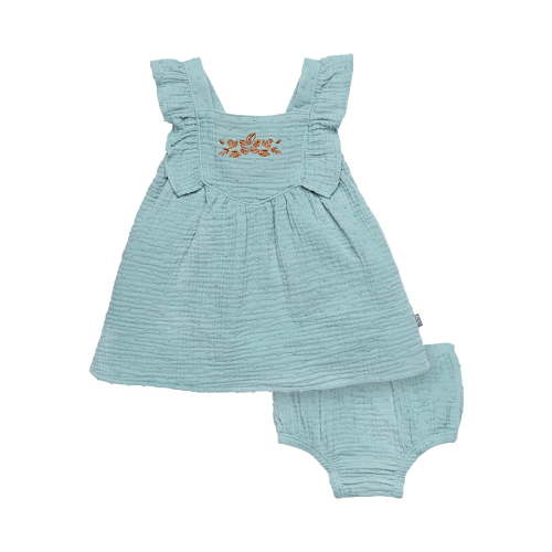 Modern Moments by Gerber Baby Girl Dress With Ruffle Sleeves and Diaper Cover, 2-Piece, Sizes 0/3 Months - 24 Months