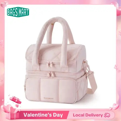 BAGSMART 11.8L Lunch Bag - Double Deck Insulated, Quilted Puffer - TikTok Shop