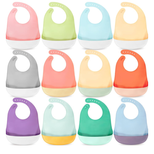 Mepase Silicone Bibs Waterproof Silicone Baby Bibs Soft Adjustable Baby Feeding Unisex Kid Eating Supplies