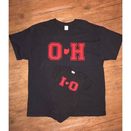 Black Ohio State Matching Shirt Set: Parent & Child Buckeye Apparel