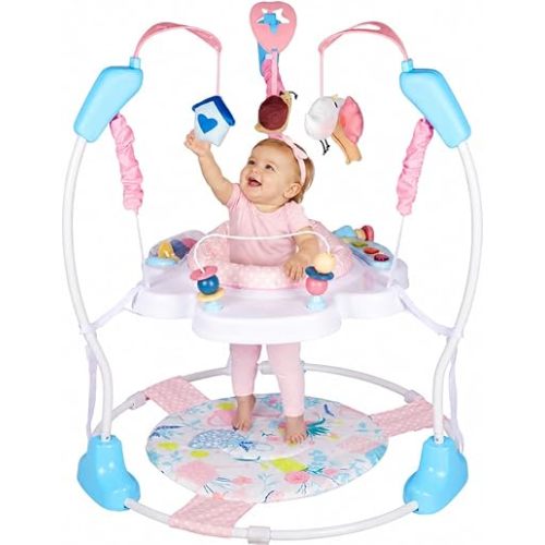Baby Activity Center, 3-in-1 Grow-with-Me Baby Jumper Activity Center, 360° Rotating Jumper & Bouncer with Interactive Toys, Music, Lights and 3 Adjustable Heights for Babies 6+ Months