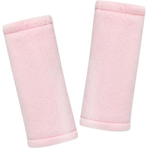 SWESEN Baby Car Seat Belt Covers for Boys and Girls, Carseat Shoulder Padding, Soft Car Seat Neck Cover, Mink Car Seat Straps Shoulder Pads, Solid Colour Stroller Strap Cover for Baby Kids, Pink