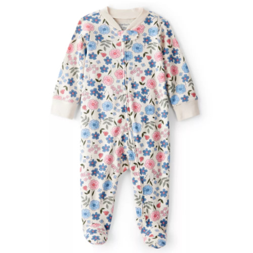 Carter's® Baby Girls Interlock Snap Footed Pajamas | Belk