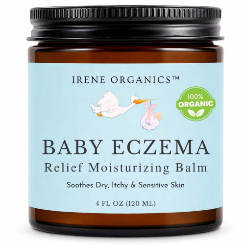 Irene Organics Gentle Baby Eczema Relief Balm – All-Natural Ingredients, Soothing Moisture for Sensitive Skin - 4oz