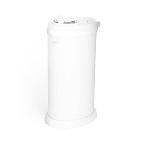 Ubbi Steel Diaper Pail, Odor Locking, No Special Bag Required, Award-Winning, Registry Must-Have, White