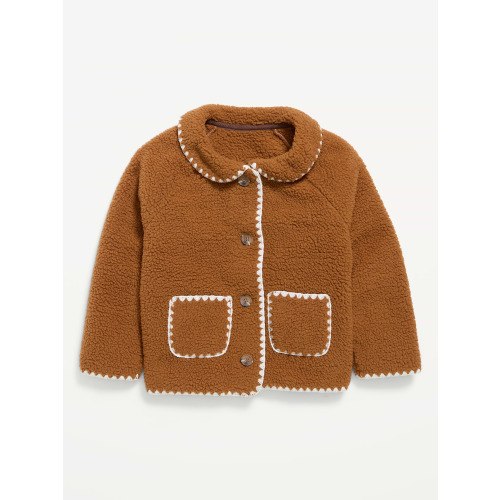 Collared Sherpa Jacket for Toddler Girls | Old Navy