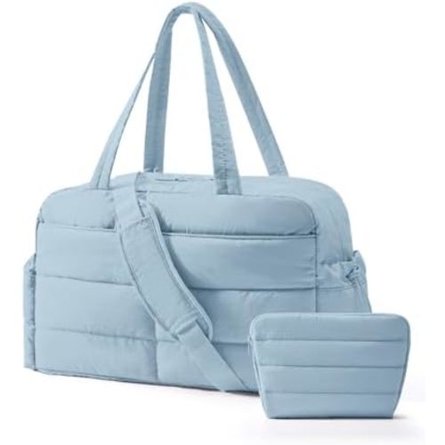 BAGSMART Gym Bag for Women with Toiletry Pouch, Lightweight Weekender Bags for Women with Wet Pocket, 31L Quilted Travel Duffle Carry On Bag, Weekender Overnight Bag for Travel,Water Resistant