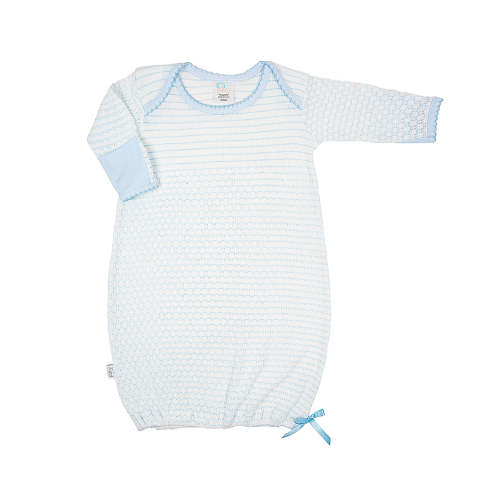 Paty Knit Overlap Shoulder Gown with Pima (Pinstripe) #315J