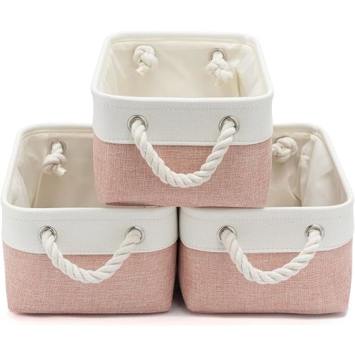 11.8x7.9x5.2 Inch Fabric Small Storage Bins with Handles 3 Pack