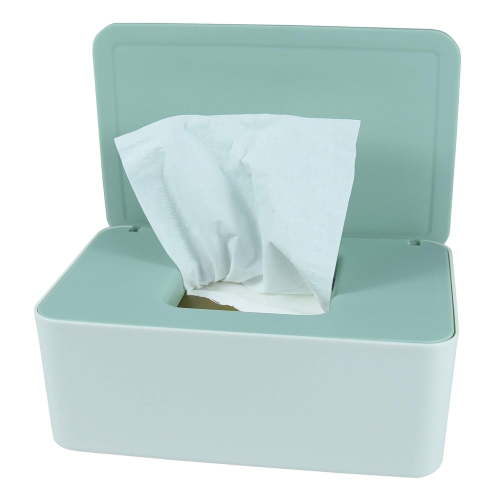 Diaper Wipes Dispenser, Tissue Storage Box Case, Wet Wipe Dispenser Holder with Lid for Home, Office, Cars (Gray-White)