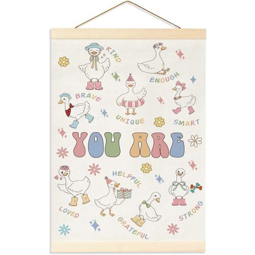 Pink Silly Goose Banner for Girl Nursery Decor, Inspirational Wall Art for Toddler Girl Room, Toddler, and Playrooms, Sweet Decoration for Baby Girl's Room, Affirmations Wall Decor Banner