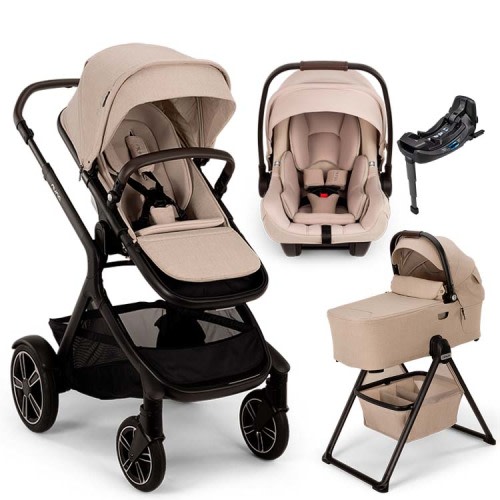 Nuna® DEMI™ Next + Bassinet + PIPA Aire RX + Rider Board Travel System | All Biscotti or All Caviar