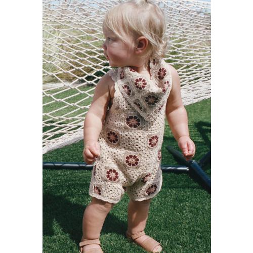 CROCHET FLOWER KNIT OVERALLS - Light beige | ZARA United States