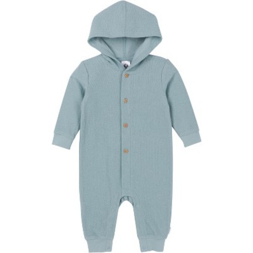 Gerber Baby Boys' Hooded Romper, Blue, 0-3 Months