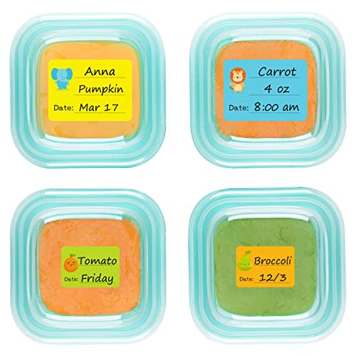 Baby Food Labels, Removable Write-On Daycare Date Labels for OXO Tot Baby Food Storage Containers, Trays, Jars, Freezer & Dishwasher Friendly, for Infants & Babies