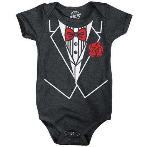 Classic Tuxedo Baby Bodysuit Funny Sarcastic Suit Graphic Novelty Jumper for Infants - Crazy Dog Baby Bodysuit With Sarcastic Sayings Black Newborn