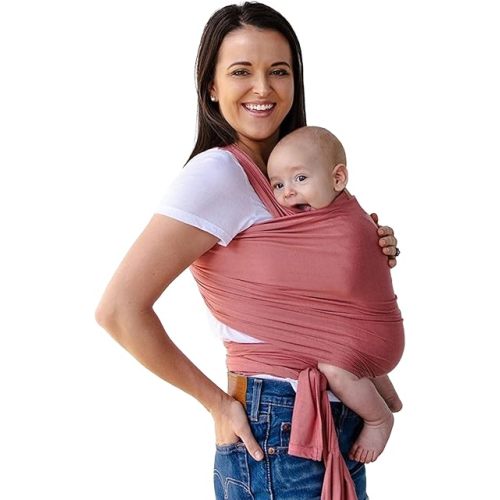 Tuck and Bundle Baby Wrap Carrier for Newborns, Infant Carrier for Babywearing, 8-35 lb Lightweight Soft Tencel Modal Baby Wraps, Baby Essentials, Best for Baby Shower, 0-18 Months Old - Sedona Rose