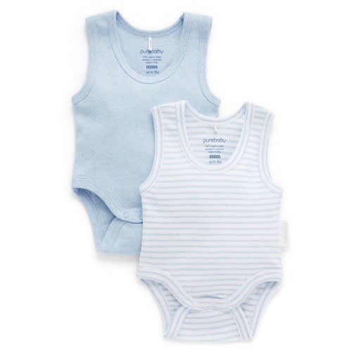 Purebaby 2 Pack Rib Bodysuit | David Jones