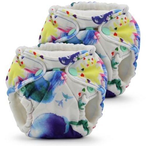 Kanga Care Lil Joey Newborn All in One AIO Cloth Diaper (2pk) Lava White 4-12lbs