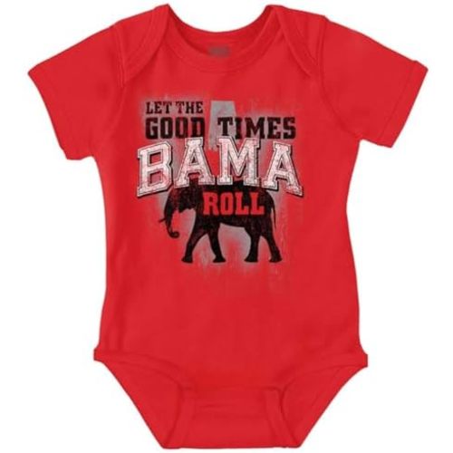 Brisco Brands Let The Good Times Roll Cool Alabama Baby Romper Boys or Girls