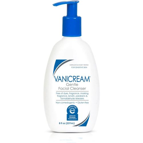 Vanicream Gentle Facial Cleaner with Pump Dispenser, 8 Fl Oz, Formulated without Common Irritants for Sensitive Skin, Removes Makeup, Dirt & Excess Oils, Non-Comedogenic, pH-Balanced Face Wash