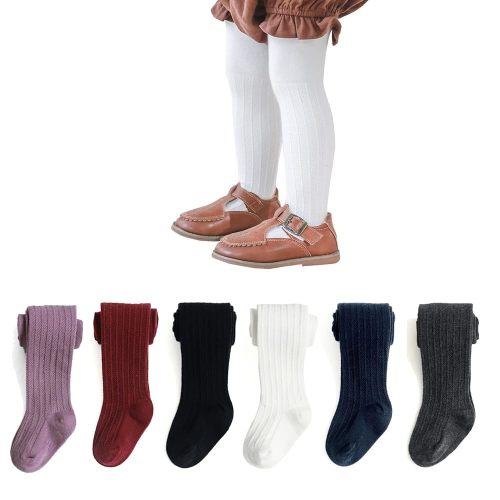 EPEIUS Baby Girls Tights Cable Knit Leggings Stockings Cotton Pantyhose for Newborn Infants Toddlers 3/6 Pack
