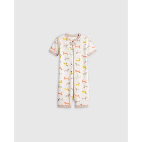 100% Organic Cotton Shortie Onesie Pajama in Puppies