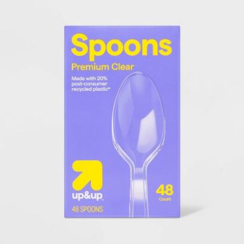 Premium Clear Plastic Spoons - 48ct - up&up™: Disposable Spoons, 6.53" Length, 1.25" Width