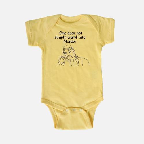 Lord of the Rings Baby Onesie , One does not crawl into Mordor, nerdy baby gift, token, Geek baby shower , LOTR baby nursery