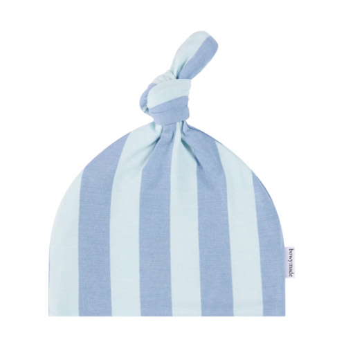 Top Knot Beanie - Blue Jay Stripe