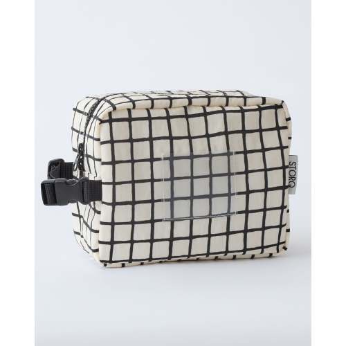 Baby Bottle Cooler Bag For Breast Milk Storage Fits Inside Diaper Bag | Black Grid - Storq by Kindred Bravely