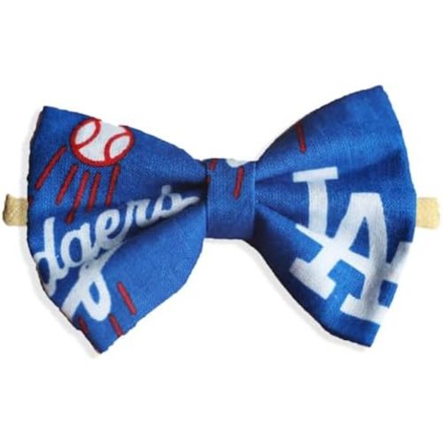 Newborn To Toddler Girls Dodgers Hair Bow Nylon Headband Or Alligator Clip | Made In USA | Fast Shipping