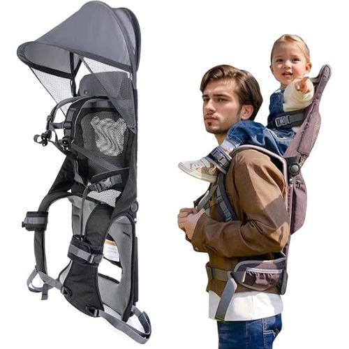 WIPHA Hiking Backpack Carrier,Lightweight Toddler Shoulder Carrier with Sun Shade, Saddle Toddler Backpack for Kids 6 Months to 4 Years Old