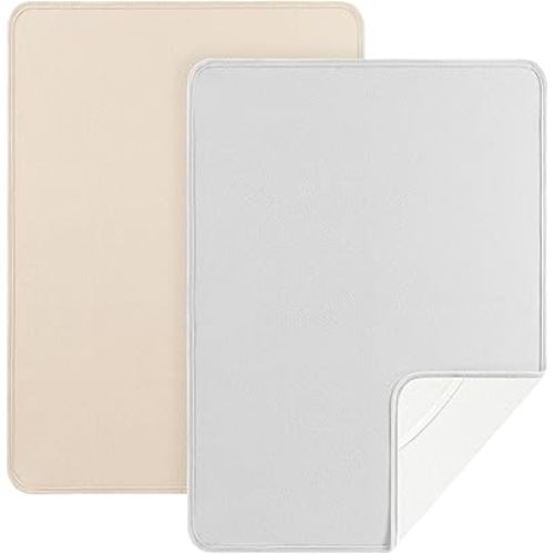 Diaper Changing Pad for Baby Girl Boy, 30X35inch Waterproof Large Baby Changing Mat Easy to Clean Machine Washing Portable Change Pad for Home and Travel Essential, 2 Pack (Gray&Beige)