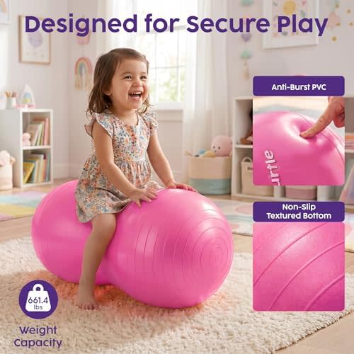 Hurtle Peanut Shaped Exercise Ball, Yoga Active Seat, Bounce Balance Desk Chair, Wiggle Flexible Sitting Ball for Kids, Boys, Girls and Adults