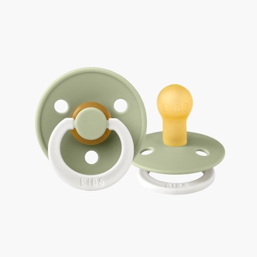 BIBS Round Glow In The Dark Pacifier Sage Stage 2
