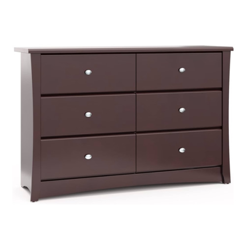 Storkcraft Crescent 6 Drawer Bedroom Dresser (Espresso) – GREENGUARD Gold Certified Dresser for Kids Bedroom
